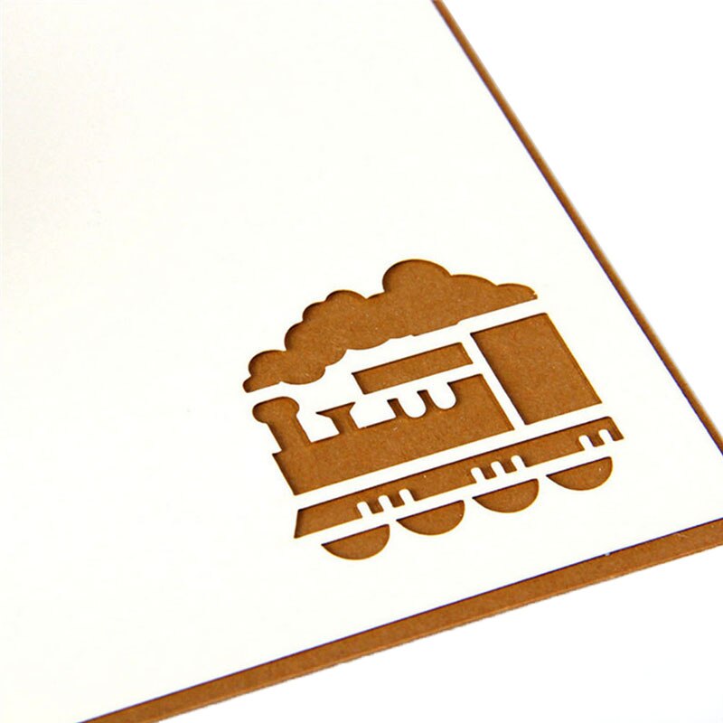 3D Pop Up Greeting Card Retro Train Birthday Easter Anniversary Thanksgiving