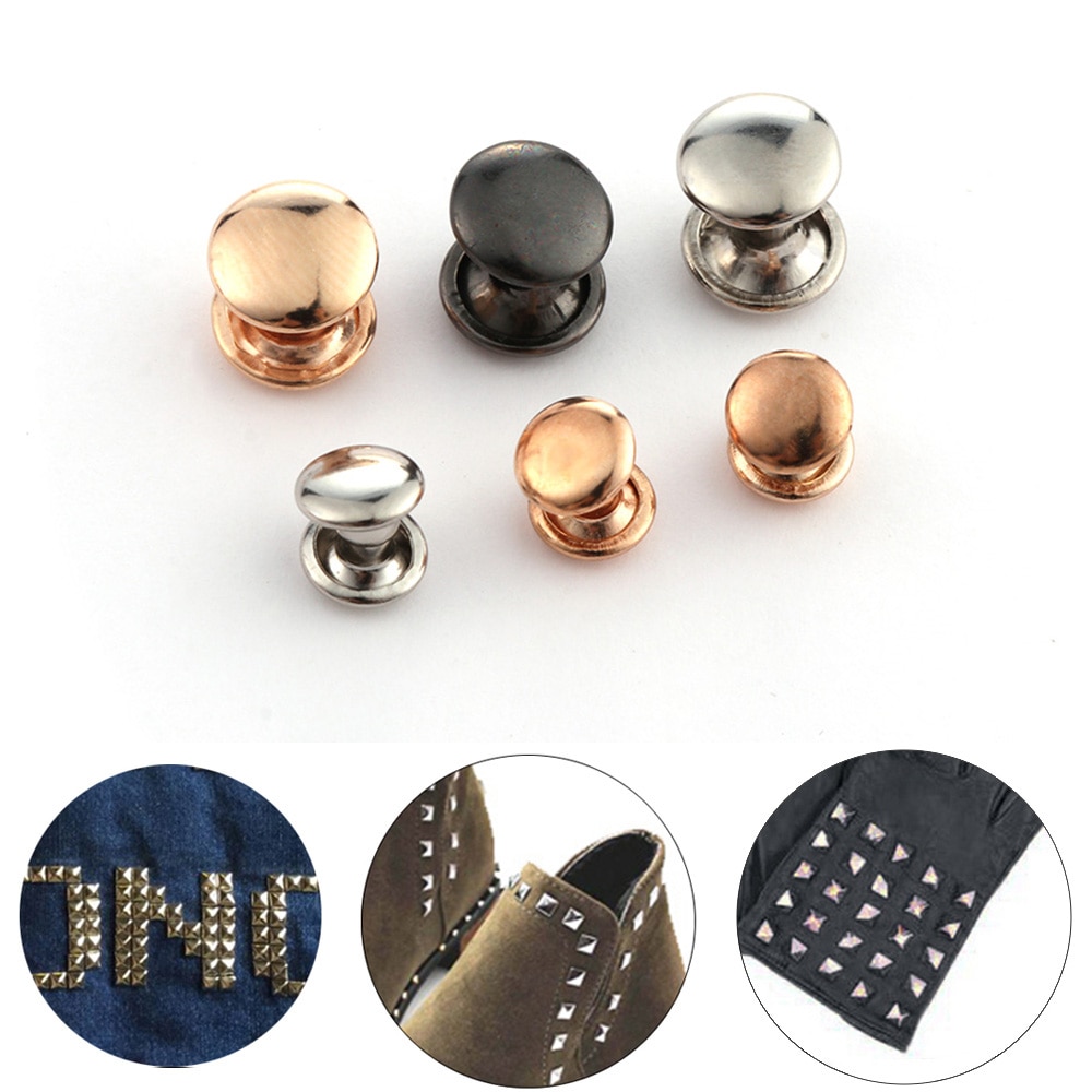50PCS Spikes Studs Double-Sided Screw Rivets Spike for Shoes Belt Bag Crafts DIY Sewing Garment Bracelet Leathercraft Accessory
