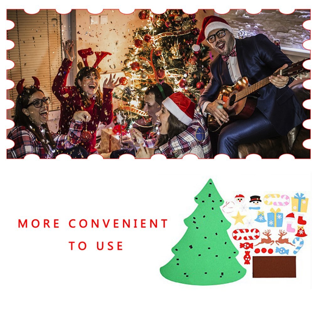 Filt juletre kalender jule nedtelling kalender anheng dekorasjon barn gjør det selv juletre