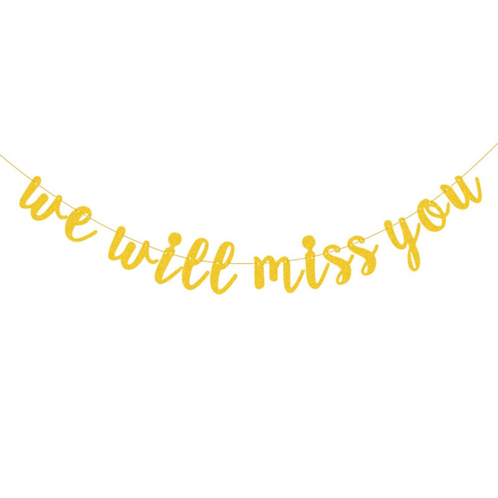 Glitter Afscheidsbanner We Will Miss You 2,5m - Perfect Voor Pensioen En Graduatie Feest