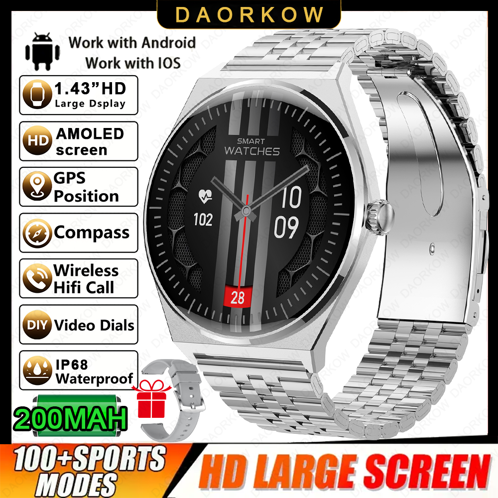 2026 Ultra Sottile Astuto Della Vigilanza Degli Uomini AMOLED 466*466 HD Pixel Display Always Show Time Bluetooth Chiamata di Promemoria Smartwatch Impermeabile