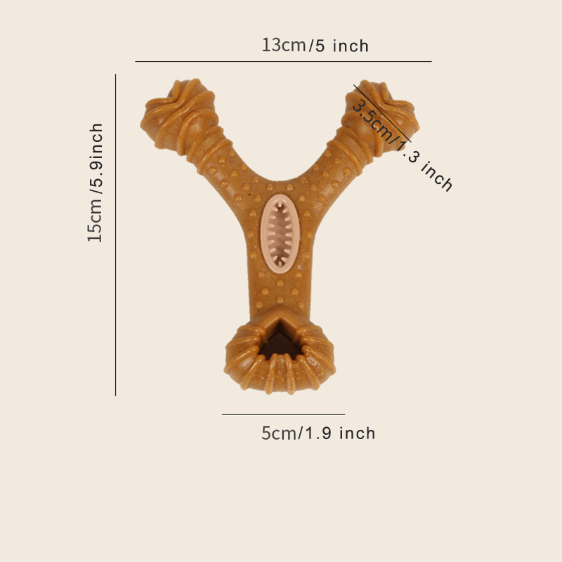 22 cm langlebiges und interaktives Hundespielzeug aus Holz für sterben Zahnreinigung, Kaustab für große Rassen, unzerstörbar, robustes, langlebiges Hundespielzeug: Weiß