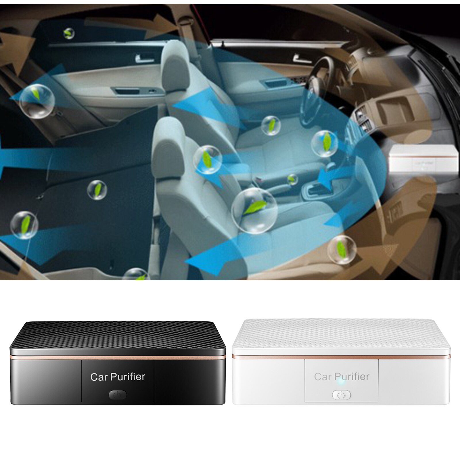 Portable Vehicle Car Air Purifier Air Cleaner Deodorizer for Home Truck 7x5x1.9"