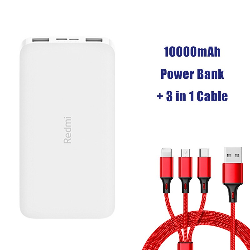 Newest Xiaomi Redmi Original Power Bank Quick Charge 10000mAh Powerbank Fast Charging Portable Charger