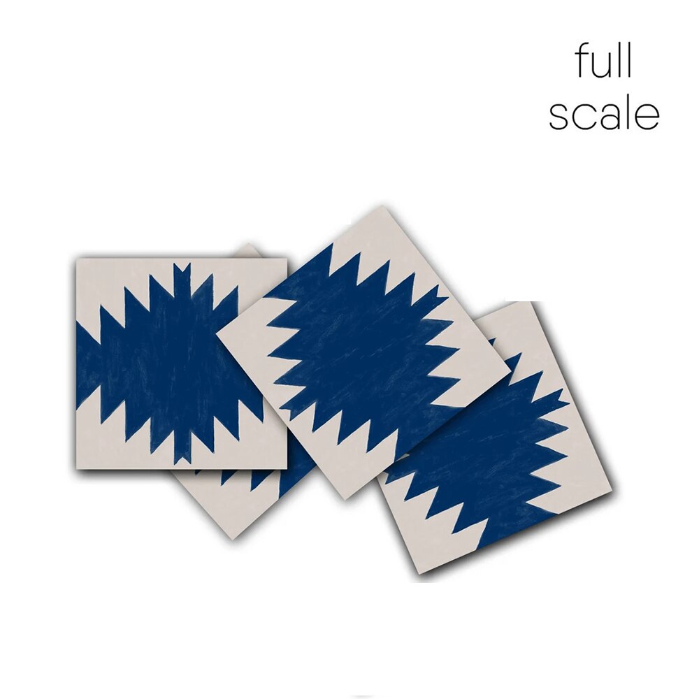 Autoadhesivo de porcelana azul para azulejo de cerámica, pegatinas de pared impermeables de PVC, para cocina, pelar y pegar, 10 piezas: FS2113-2 / 15cmx15cmx10pcs