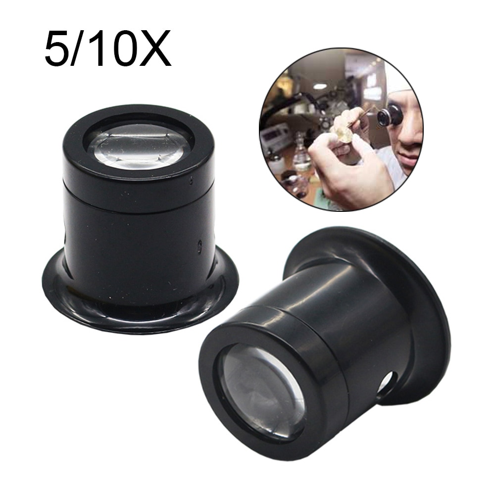 10X/5X Monocular Magnifying Glass Jeweler Watch Magnifier Tool Loupe Lens Eye Magnifier Len Repair Kit Tool