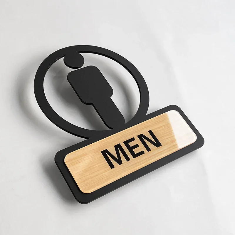 Toilet Sign Self Adhesive Bathroom Signage Restroom Reminder Sign Hanging Plaque for Business Company Office Public Door Wall: ROSE RED