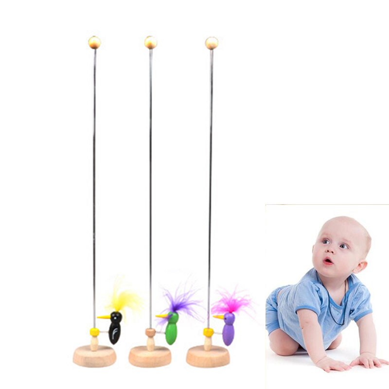 on A Stick Classic Toy Education Vintage Retro Woodpecker Xmas Cute Pole Baby Toys Cool