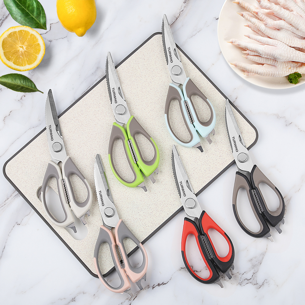 TURWHO Kitchen Shears Heavy Duty Kitchen Scissors with Holder for Meat/Vegetables/BBQ/Herbs Kitchen Accessories Cooking Tools