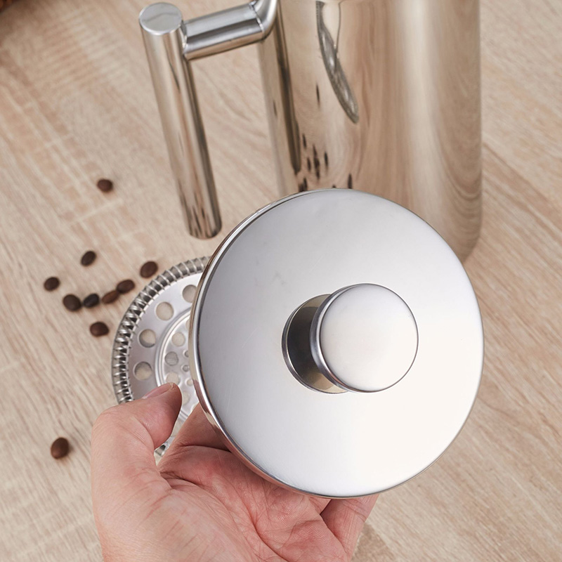 Europeisk stil rustfritt stål fransk presskanne husholdning høykvalitets dobbel kaffekanne termoskanne