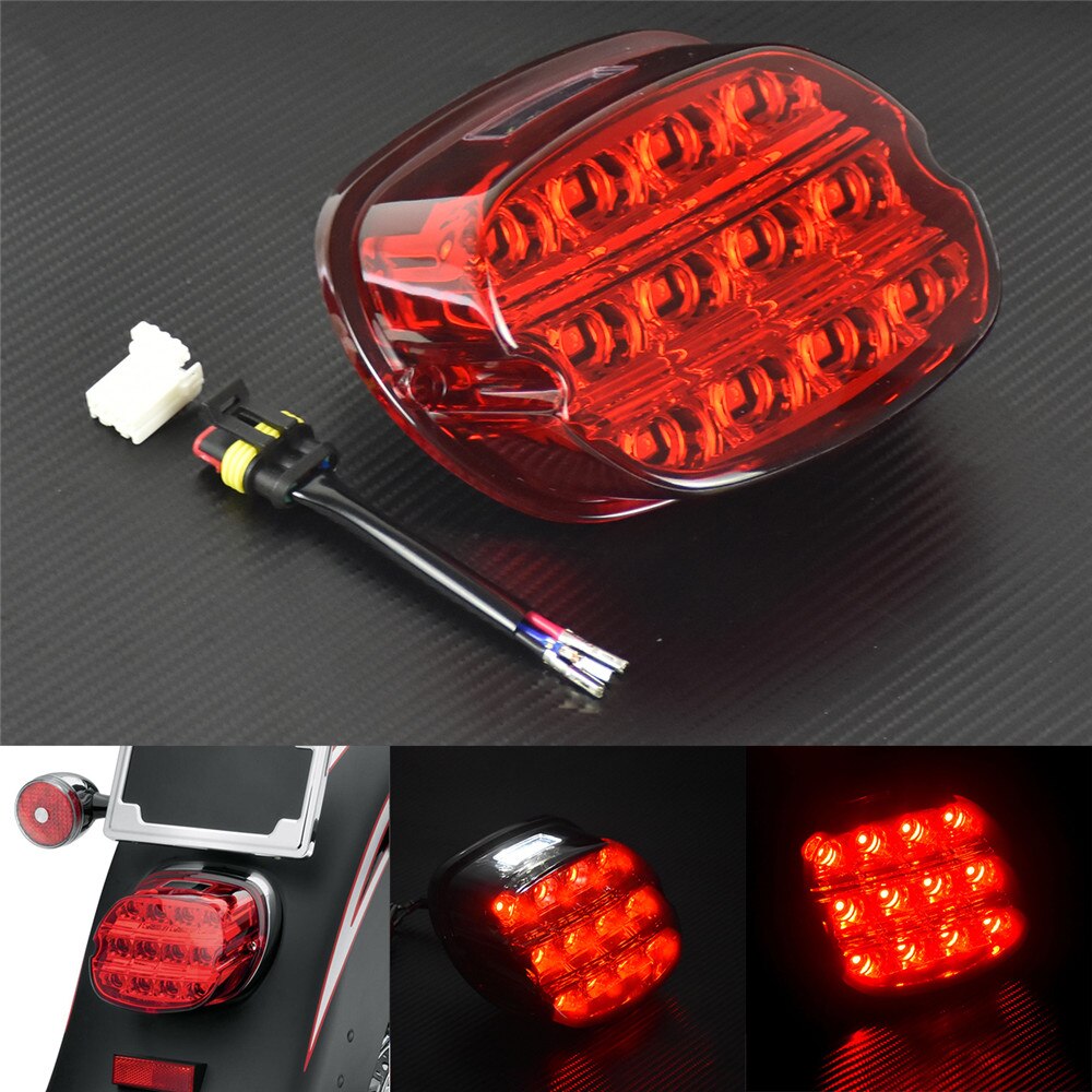 Bolsa para SILLÍN de motocicleta, luces intermitentes traseras, luz trasera LED de freno, luz trasera para Harley Touring RoadKing FLHR FLHT FLHX