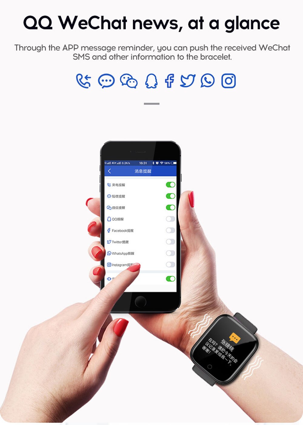 Roze Bluetooth Smart Horloge Smartwatch Vrouwen Fitness Monitor Armband Hartslag Bloeddruk Smart Horloge Voor Ios Android