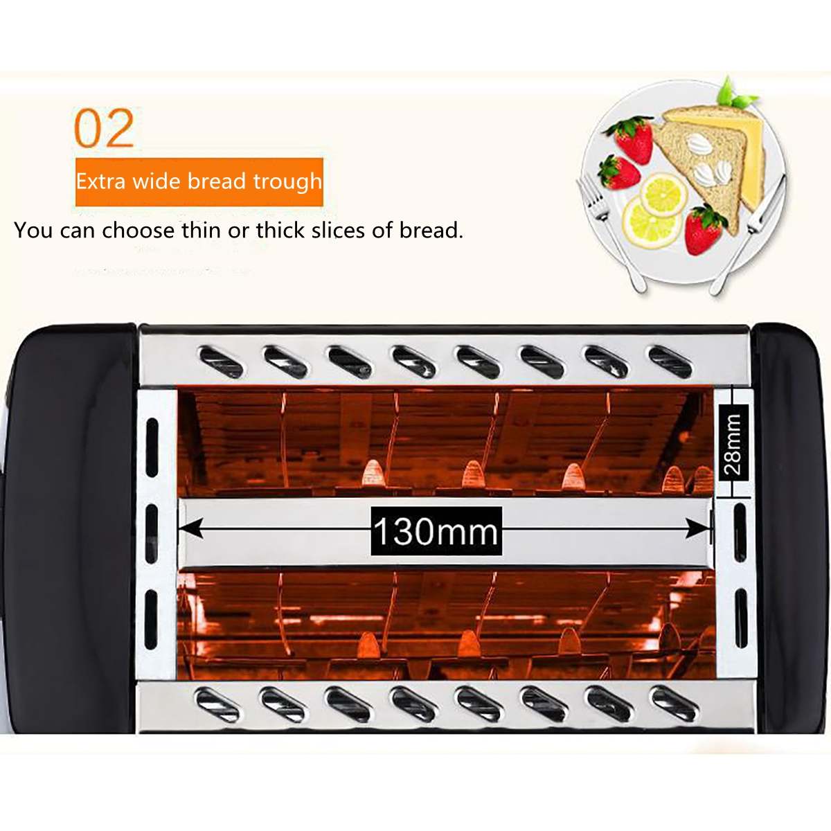 750W 220V Toaster Bread Toasters oven baking kitchen appliances toast machine breakfast sandwich fast safety maker