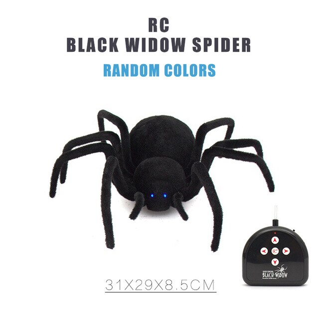 RC Remote Control Snake And Egg Rattlesnake Animal Trick Terrifying Mischief Toys for Children Funny Novelty Christmas: Black Widow Spider