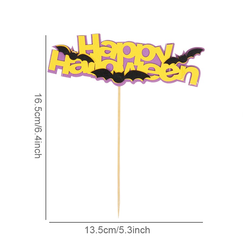 Joyeux anniversaire citrouille château Halloween thème gâteau Grimace Bat sorcière enfants enfants gâteau Topper Insertion fournitures décoration: 1pcs-G