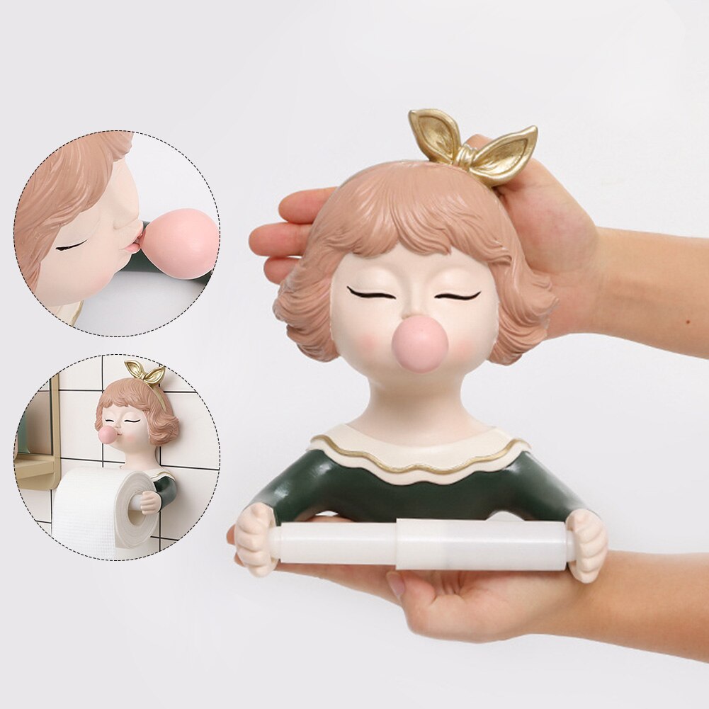 Cute Girl Toilet Paper Holder Bathroom Tissue Holder Paper Rack Toilet Roll Holder Tissue Case Bathroom accessories: A