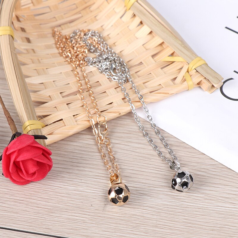 Sportieve Ketting Voetbal Hanger Met Ketting Voetbal Ketting Mannen/Vrouwen Sport Bal Sieraden Goud/Siliver Kleur