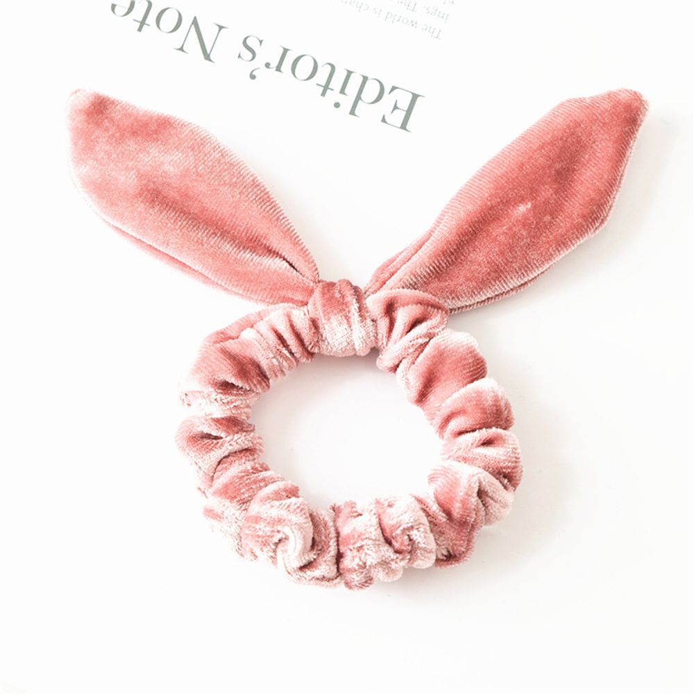 Elástico para cabelo, acessório feminino de veludo para cabelo, faixa de cabelo: Rosa