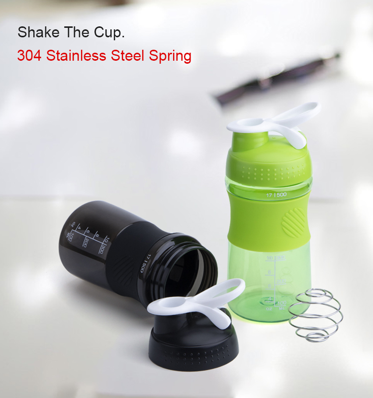 500ML/750ML Shaker protéine bouteille d'eau de alimentaire BPA gratuit Shaker bouteille salle de sport avec boule d'agitation étanche couvercle voyage en plein air
