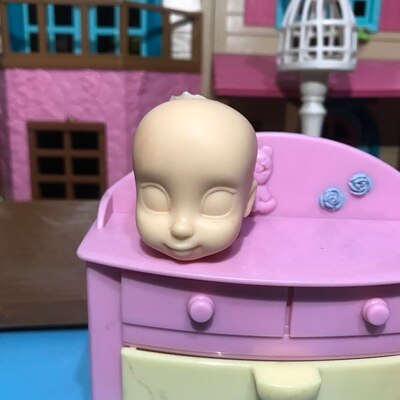 Mermaid doll head make-up accessories super beautiful face princess doll 15 cm cute doll: Green
