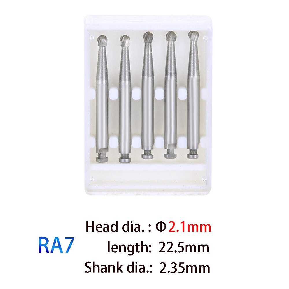 5 Pcs Dental product RA ronde bur Dental Lab Tungsten Carbide Burs lage snelheid Hardmetalen Burs RA bur: Ivoor