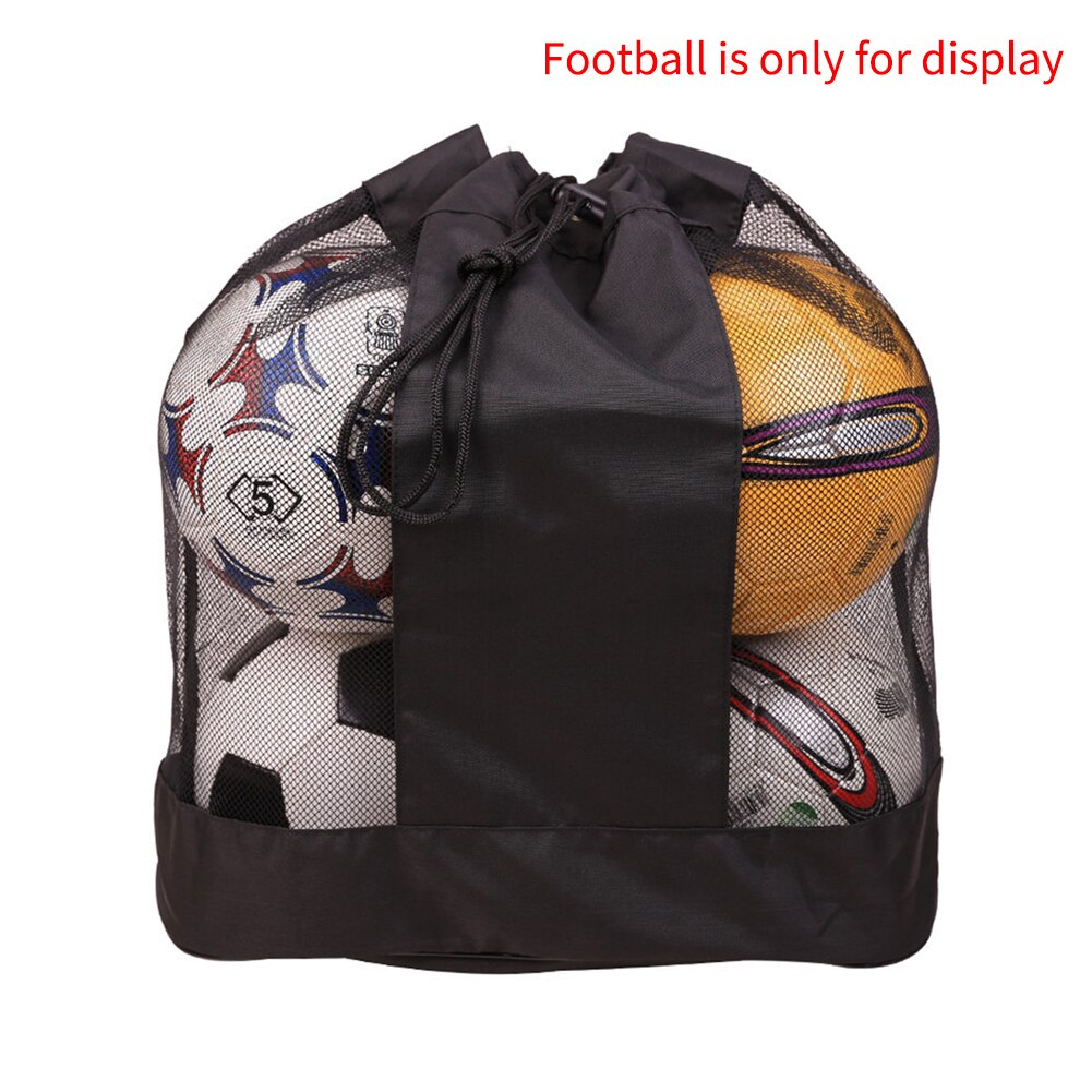 Mesh Ball Bag Sports Equipment Drawstring Single Shoulder Basketball Sack Volleyball Soccer Adjustable Strap Easy Carry Outdoor
