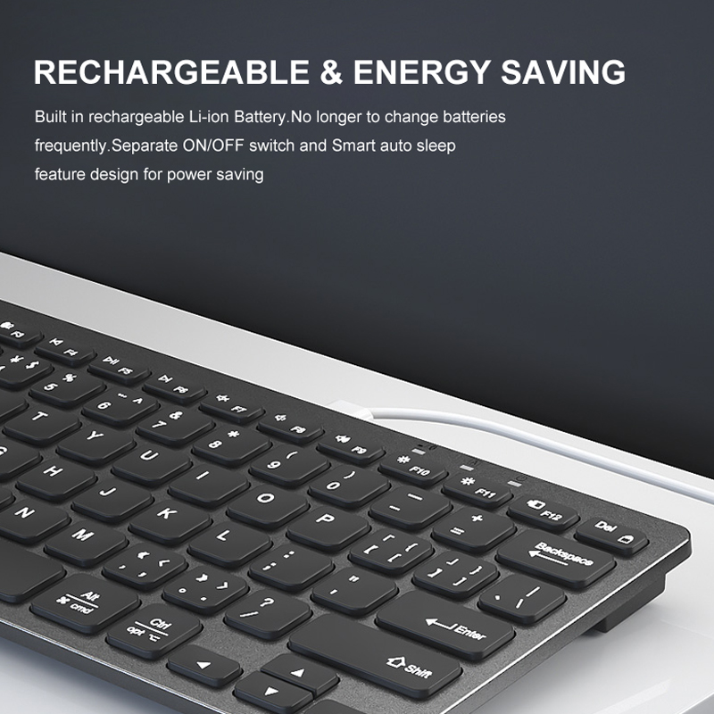 B.O.W Small Rechargeable Keyboard Bluetooth , Keyband and Mouse Wireless Combo For Computer, Laptop, Tablet