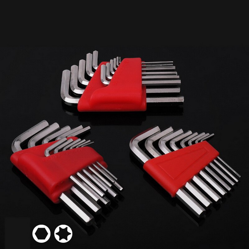 1.27-6MM 5/8/11PCS Allen Wrench Metric Wrench Inch Wrench L Wrench Allen Key Short Arm Tool Set