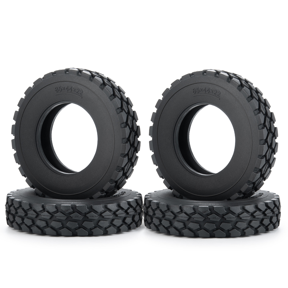 YEAHRUN 22/25/28/30mm neumáticos de goma neumáticos de ruedas para Tamiya 1/14 RC remolque Tractor camión llantas delanteras y traseras accesorios parte: Transparente