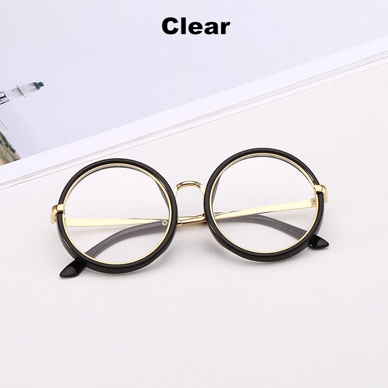 Kottdo klassiske runde børn solbriller vintage drenge piger børn solbriller metal antirefleks solbriller  uv400: Klar