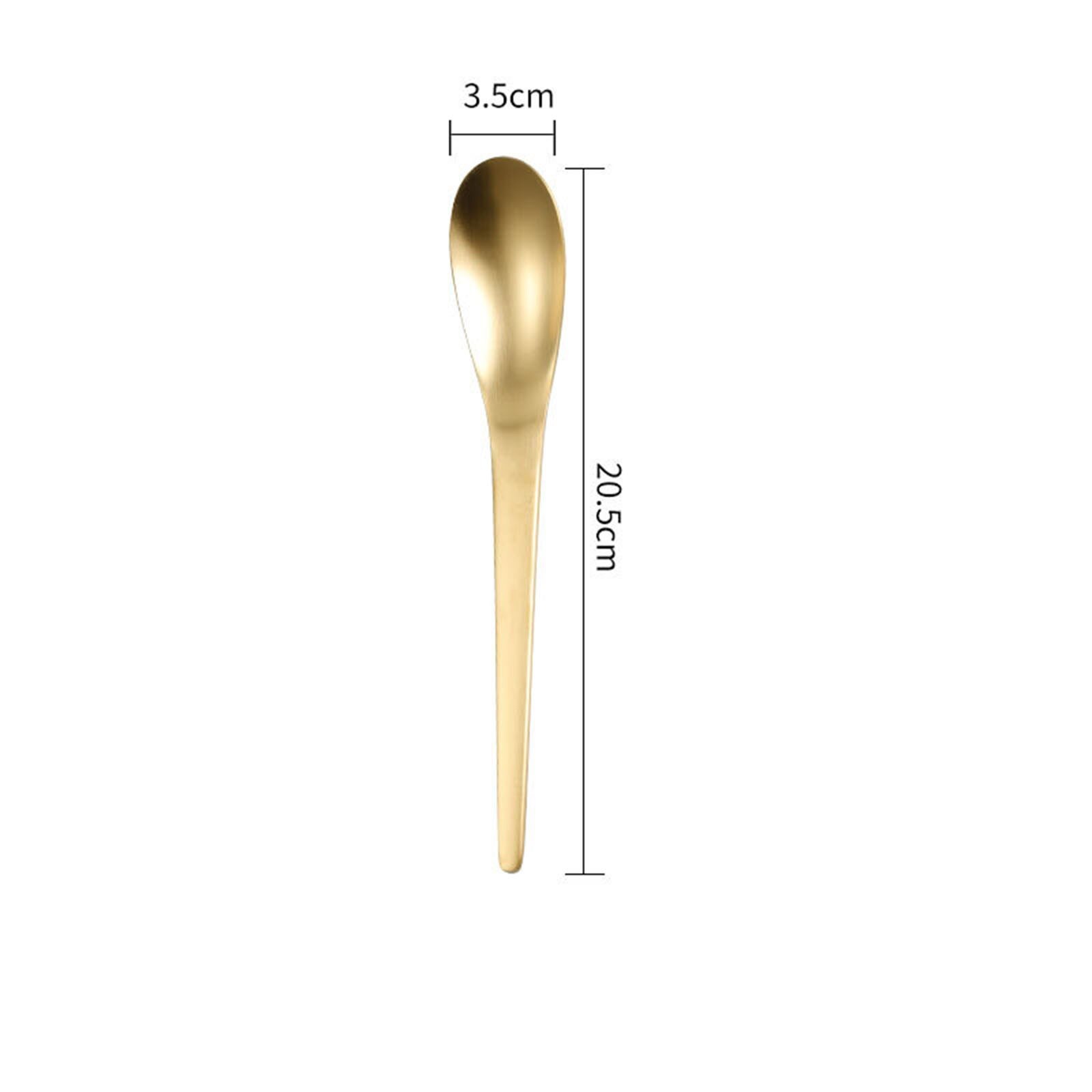 1PC Colorful Mirror Stainless Steel Flatware Knife Fork Spoon Teaspoon Cutlery Tableware For Home Kichen Party Dishwasher: Gold-Spoon
