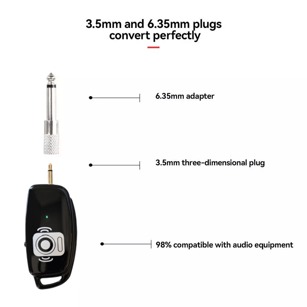 UHF Wireless Instruments Saxophonmikrofon Drahtloser Empfänger Sendermikrofon 165 Fuß Reichweite Plug-and-Play für Trompete Posaune