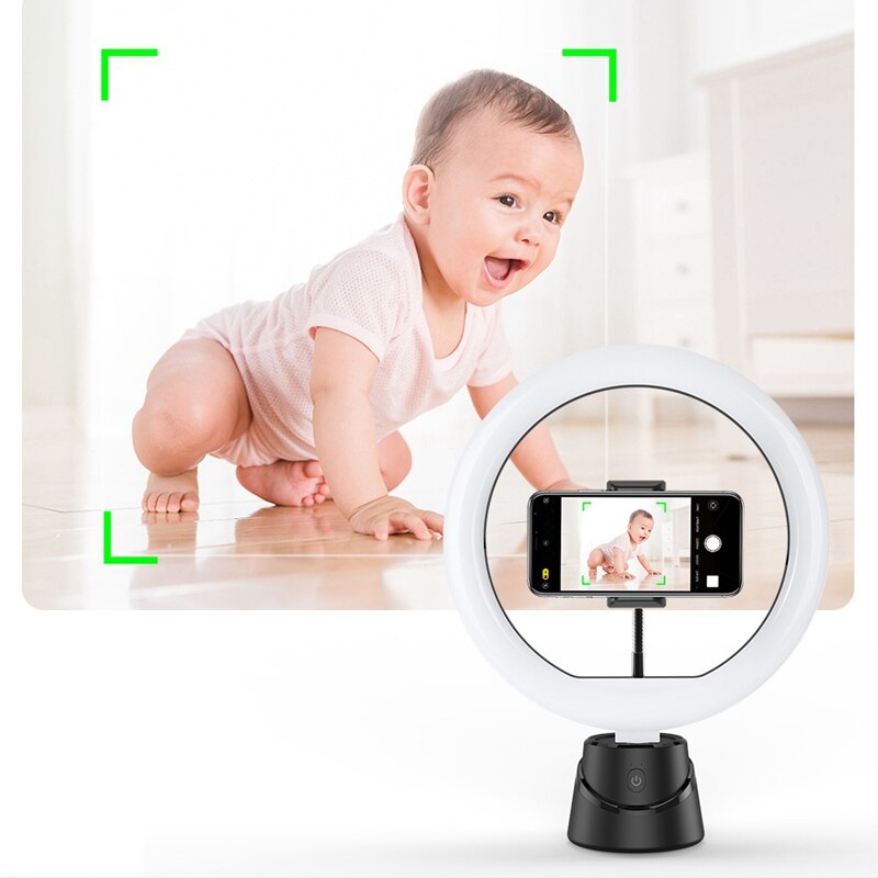 Smart AI PTZ Personal Camera 360° Rotating Face Tracking Mobile Live Fill Light Mobile Phone Holder