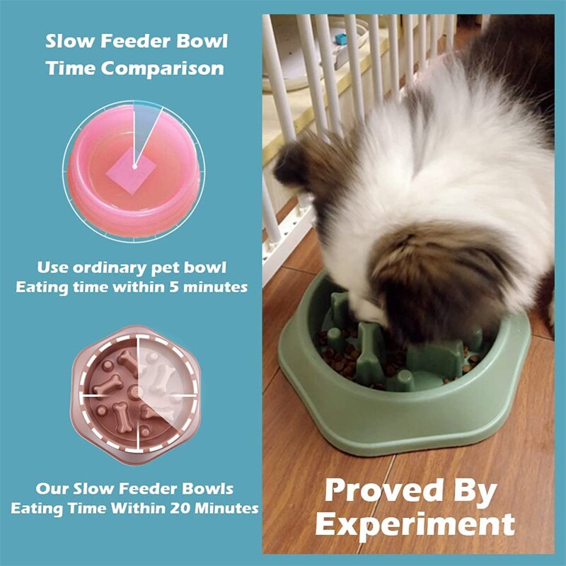 Pet Slow Eating Dog Bowl Slow Feeder Puppy Slow Down Eating Feeder Dish Bowl Anti Gulping Prevent Obesity Pet Dogs Supplies
