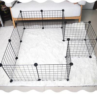 Cage pour animaux de compagnie en treillis métallique, combinaison de bricolage, petite cage pour chien en peluche, cage pour chat, cage pour lapin, clôture multifonction, cage en fer, clôture pour animaux de compagnie: 12 tablettes 24 boucles