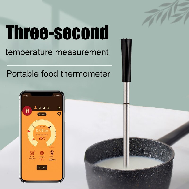 Draadloze Bbq Vlees Thermometer Hygrometer Voor Steak Oven Grill Voedsel Roker Keuken Smart Digitale Bluetooth Barbecue Accessoires