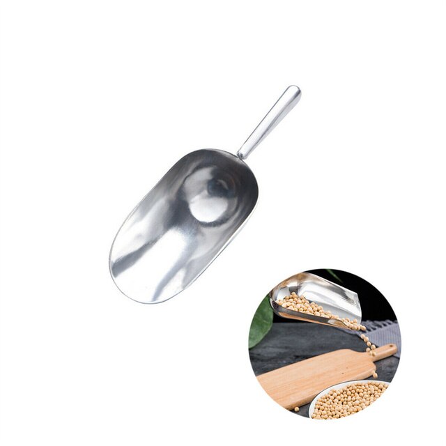 1Pc Aluminium Metal Scoop Ronde Bottom Ijs Scoop Voedsel Suiker Scoop Thuis Ijsblokjes Spice Candy Scoop Bar Keuken tool: S