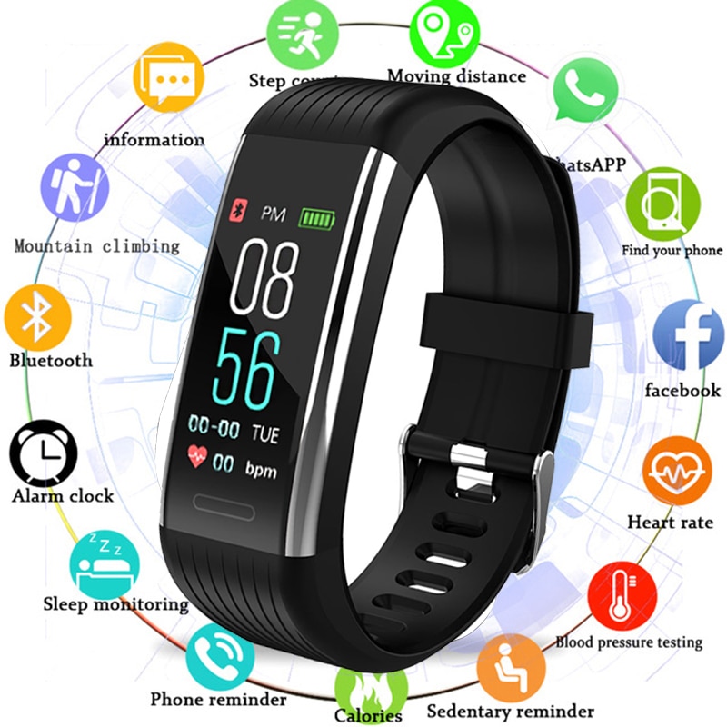 Fitness rannerengas sykemittari askelmittari älykäs rannerengas verenpaine fitness tracker älykello miesten naisten vedenpitävä