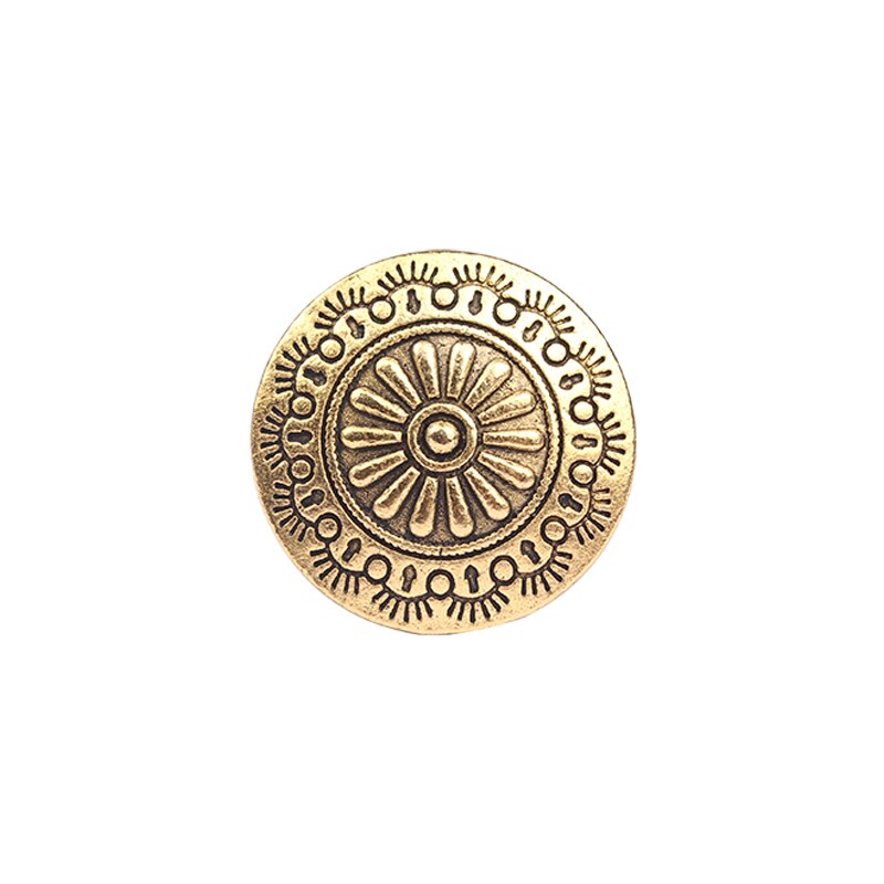 3pcs/lot 30MM Retro Zinc Alloy Round Gold Bronze Silver Daisy CONCHO Decorative Buttons Charms Pendants For DIY Accessories