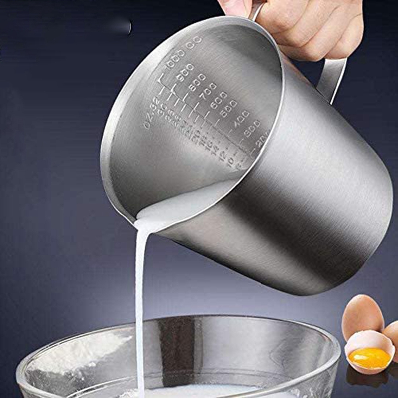 Stainless Steel Measuring Cups 3 Pack Measuring Pitcher With Handle Measuring Cup With Markings For Latte Art Container