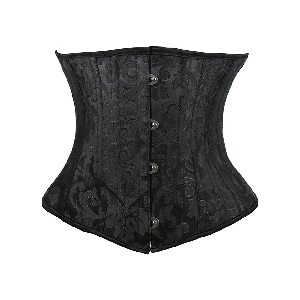 Corsé debajo del busto blanco y negro para mujer, cinturón de talla grande, fajas cortas deshuesadas de acero, moldeadores de cintura adelgazantes, corpiño de ropa gótica: XXL / Negro