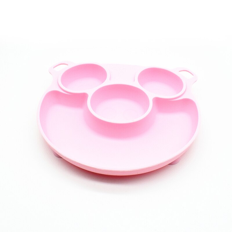 Baby Siliconen Plaat Food Grade Leuke Baby Zuig Voederen Kom Cartoon Bear Paw Vorm Training Servies Peuters Kids: 04