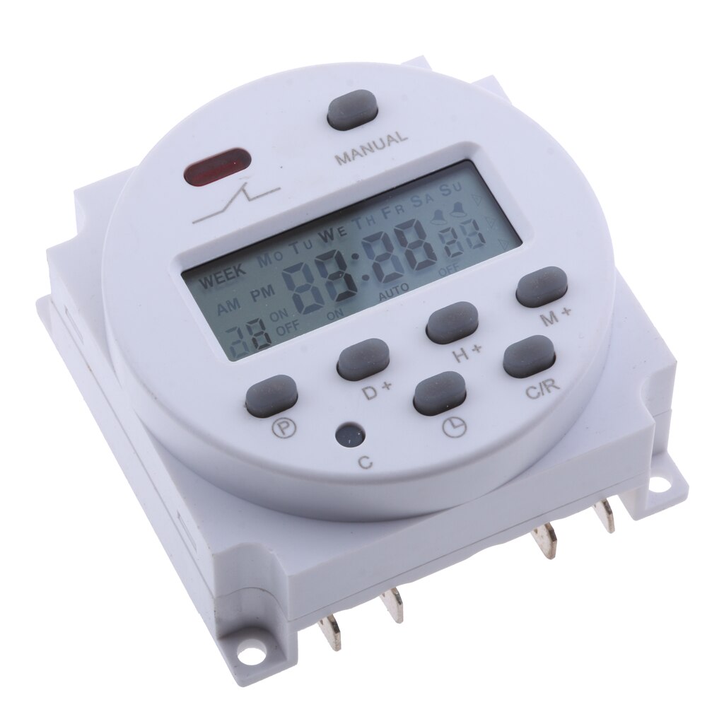 DC 12V Digital LCD Power temporizador programable interruptor de tiempo relé 16A amperios, corrección de error del temporizador automático