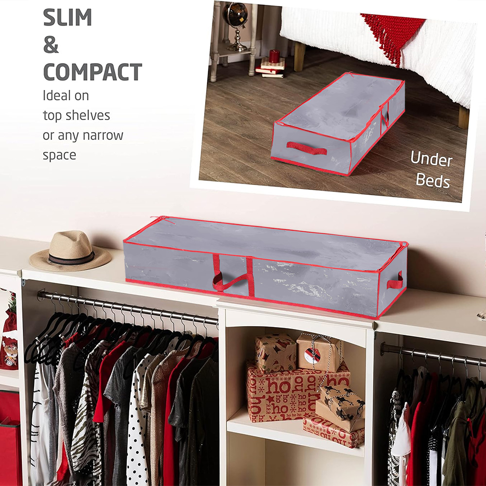 Wrapping Paper Containers Waterproof Wrap Zippered Dustproof Underbed Storage Organizer Wrapping Paper Bag Christmas