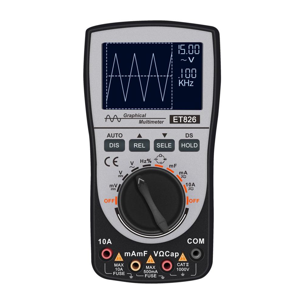 2 in 1 Intelligent Digital Oscilloscope Multimeter with Analog Bar Graph Color Screen Upgraded MT8206 Tools