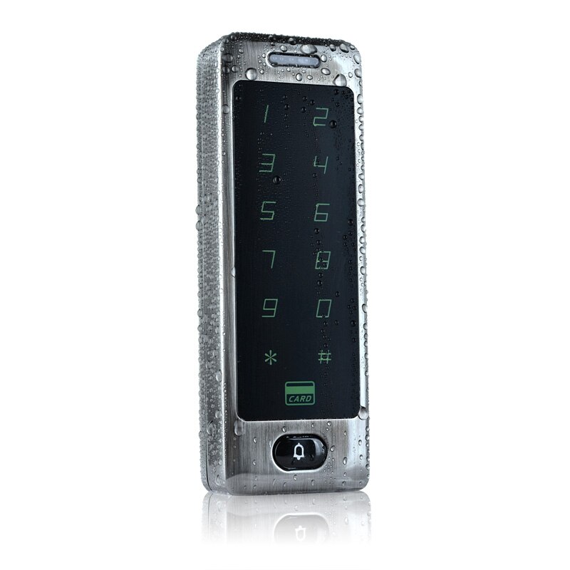 5YOA RFID Toegangscontrole Waterdicht 125 khz Touch Toetsenbord Deur Access Control System met KDL Metal Case Shell Backlight Toetsenbord: flat Silver