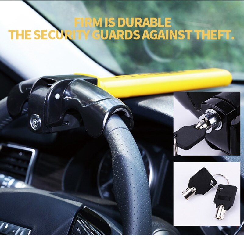 Bil ratlås universal kraftig tyverisikring bil/varevogn sikkerhed roterende ratlås øger bilsikkerheden