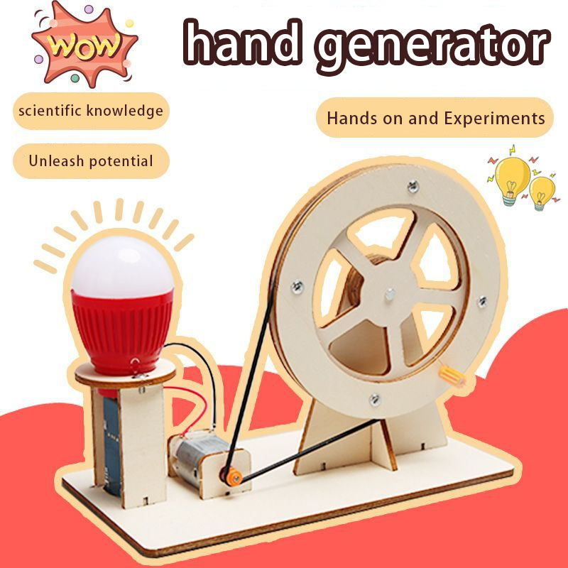 DIY Mini Hand Crank Generator DIY Science Experiment Kit & Educatief Model Speelgoed voor kinderen Cadeau Speelgoedproject Puzzelspellen