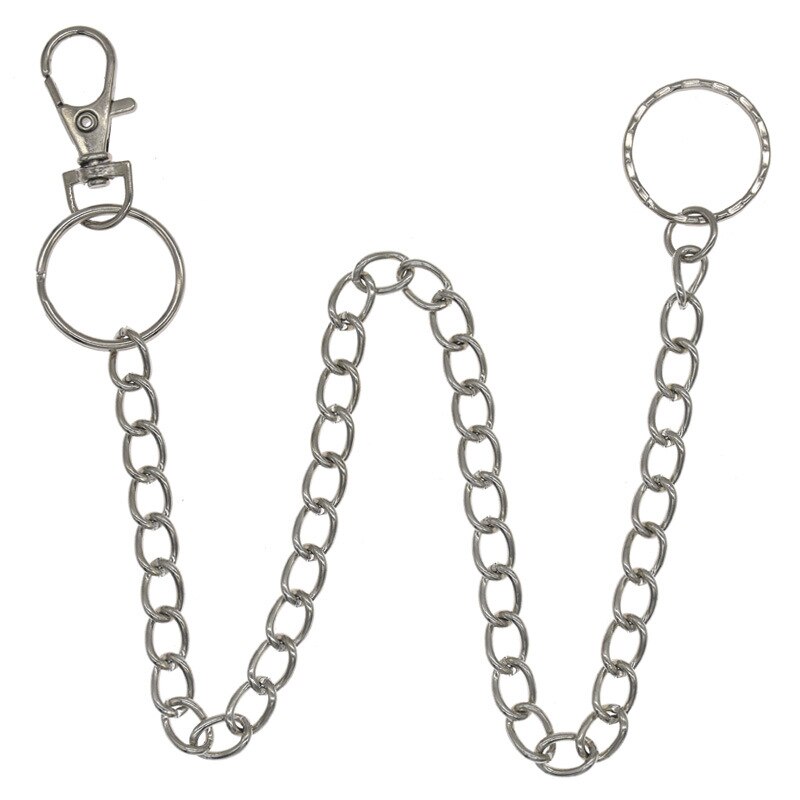 Rock Punk crochet pantalon pantalon taille lien ceinture chaîne métal portefeuille argent chaîne hommes et femmes taille bijoux