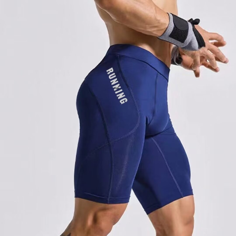 Herr bodybuilding shorts sommar herr crossfit shorts kompression löparshorts gym shorts elastiska kompressionsleggings: M / Lila